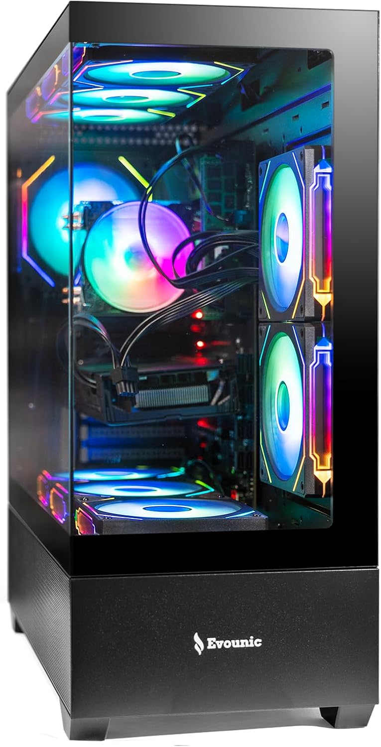 Gaming PC Desktop – Ryzen 7 5700X up to 4.6 GHz 8 Cores, RTX 3050, 32GB DDR4 RAM, 1TB NVMe SSD, Wi-Fi 6 & Bluetooth 5.4, 9 ARGB Fans, Windows 11 Pro, 650W PSU High-Performance Tower