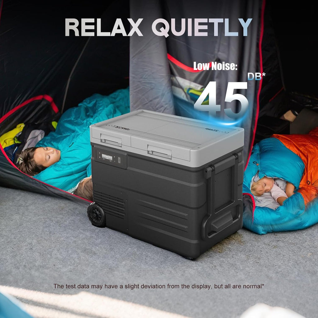 UD45 12V Car Refrigerator,Dual Zone Car Fridge with Wheels,42QT(40.5L) Electric Cooler Portable Freezer,12 Volt Refrigerator -4℉~68℉,12/24V DC 100-240V AC for Camping, Travel, Truck, RV