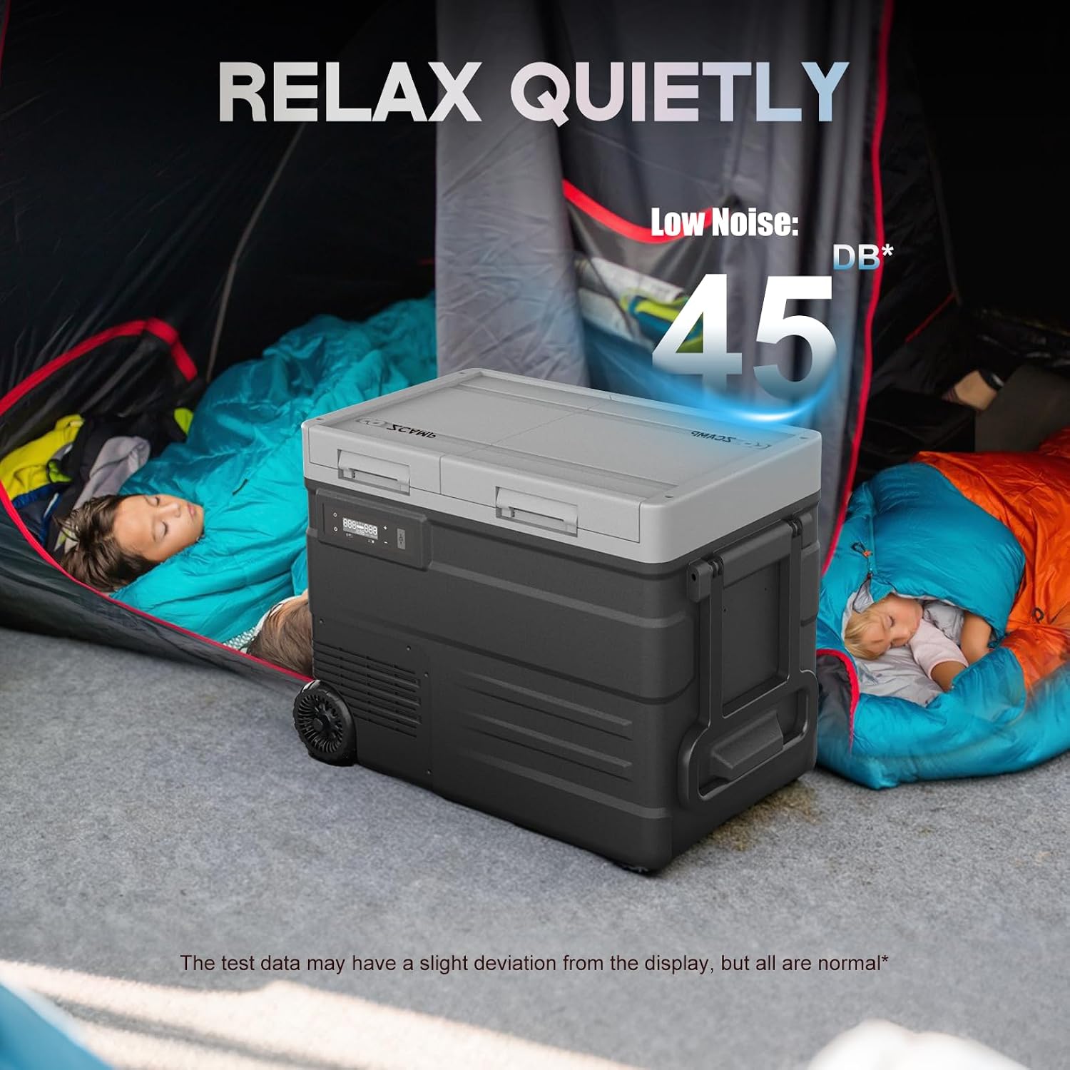UD45 12V Car Refrigerator,Dual Zone Car Fridge with Wheels,42QT(40.5L) Electric Cooler Portable Freezer,12 Volt Refrigerator -4℉~68℉,12/24V DC 100-240V AC for Camping, Travel, Truck, RV