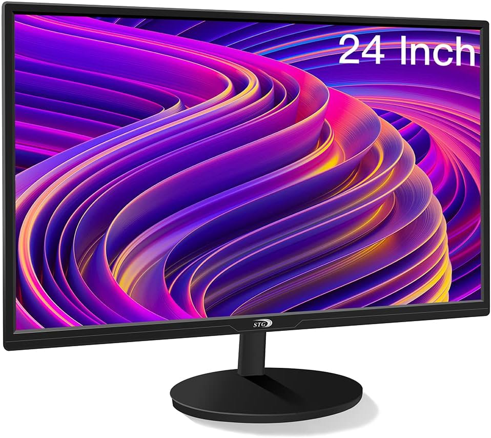 STGAubron Gaming PC Bundle with 24Inch FHD LED Monitor-Radeon RX 550 4G, Intel Core I5 up to 3.7G, 16G RAM, 512G SSD, RGB Fan x 2, Windows 11 Home