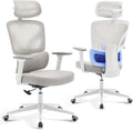 Office Chair Ergonomic Desk Chair - Home Mesh Office Desk Chair with Adjustable Lumbar Support, High-Back Computer Gaming Chair with Headrest 3D Armrests, Rolling Swivel Task Chairs for Home, Office