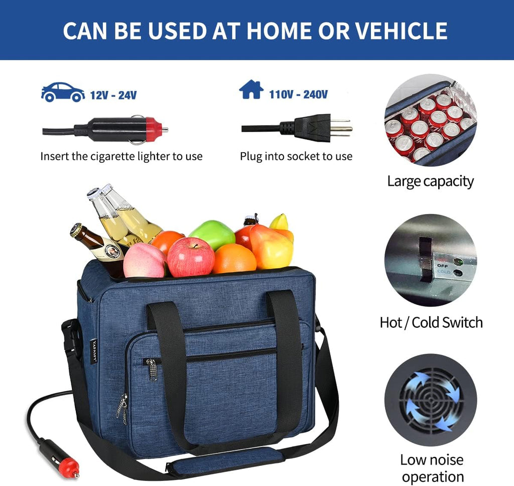 Electric Car Cooler for Vehicles, 26 QT Cooler, Folding and Portable Cool Bag for Cooling Pre-Cooled Food & Drinks, (Not Refrigerator, AC Adapter Not Include