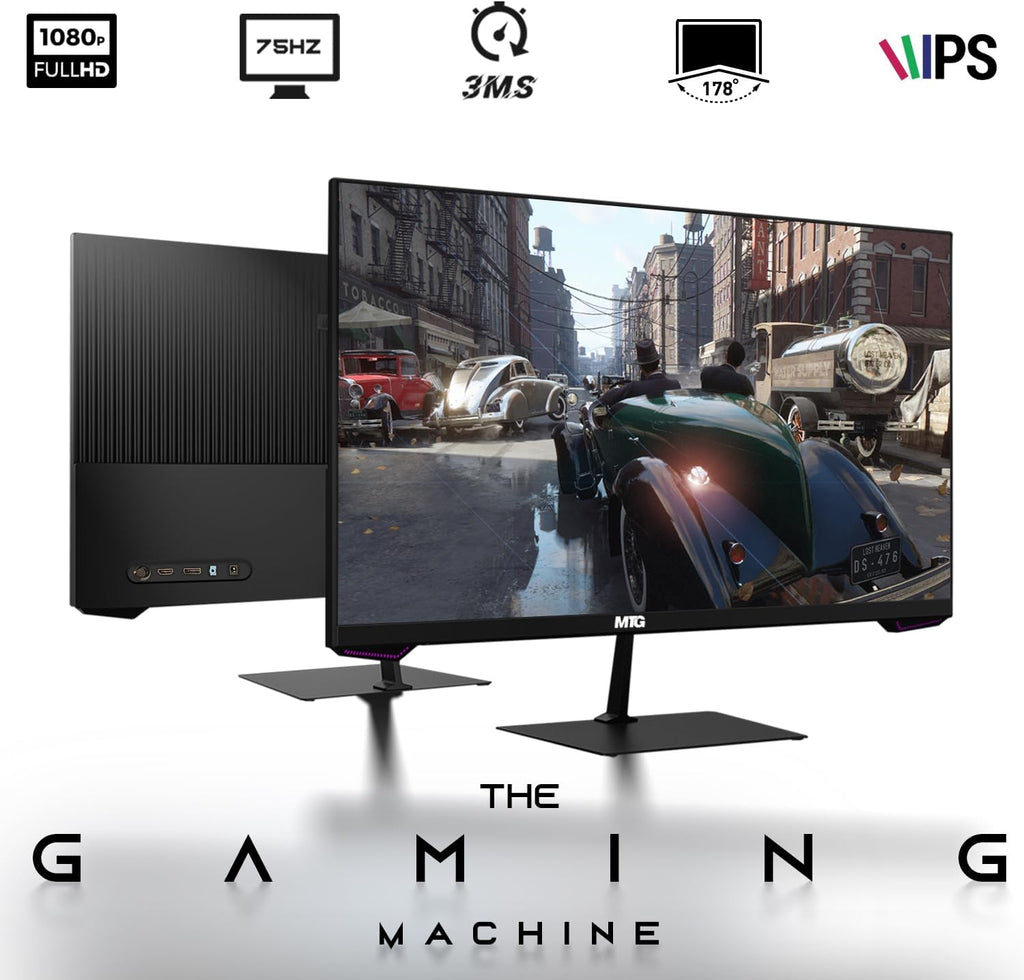 HP G3 Gaming Desktop PC, Intel Core i5 4th Gen, AMD RX 550 Graphics, 16GB RAM, 240GB SSD | 128GB SSD, MTG New 27 Inch Dual Monitor, RGB Keyboard Mouse, Speaker, Webcam, Windows 11 (Renewed)