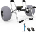 Bonnlo Kayak Cart Trolley Canoe Paddle Board Boat Cart Carrier Dolly with 12' Big Beach Wheels Balloon Kayak Transport Wheels Cart Foldable, Free Pump, 2 Ratchet Straps- Perfect for Soft Sand