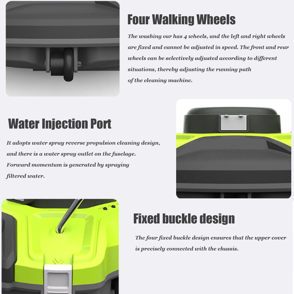 Automatic Pool Cleaner, Cordless Robotic Pool Cleaner, Small Inground & Above Ground Swimming Pools Cleaning Robot, for Floor/Walls & Waterline