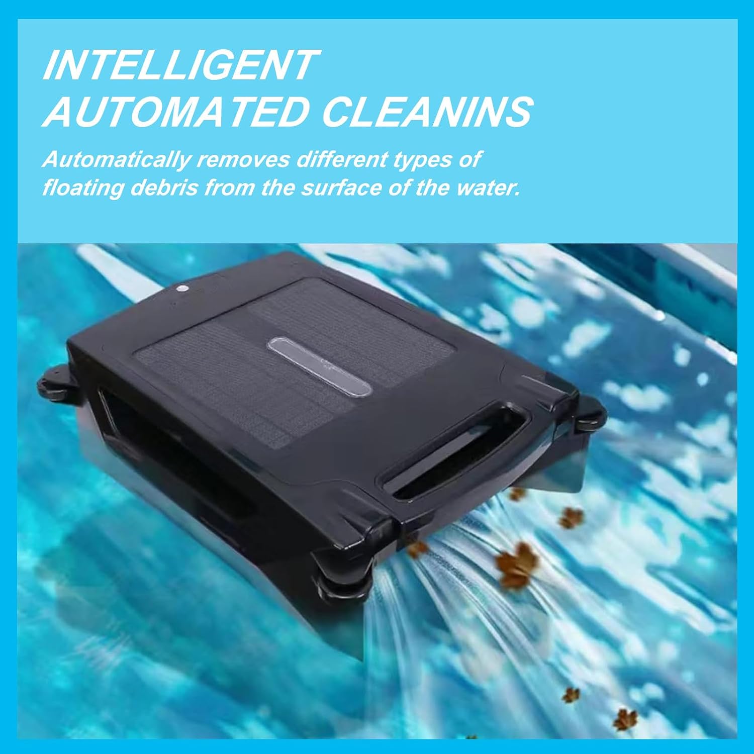 Outdoor Pool Cleaning Robot,Solar Automatic Pool Skimmer,Automatically Clean When Full Power,for Any Shape Pool Cleaning