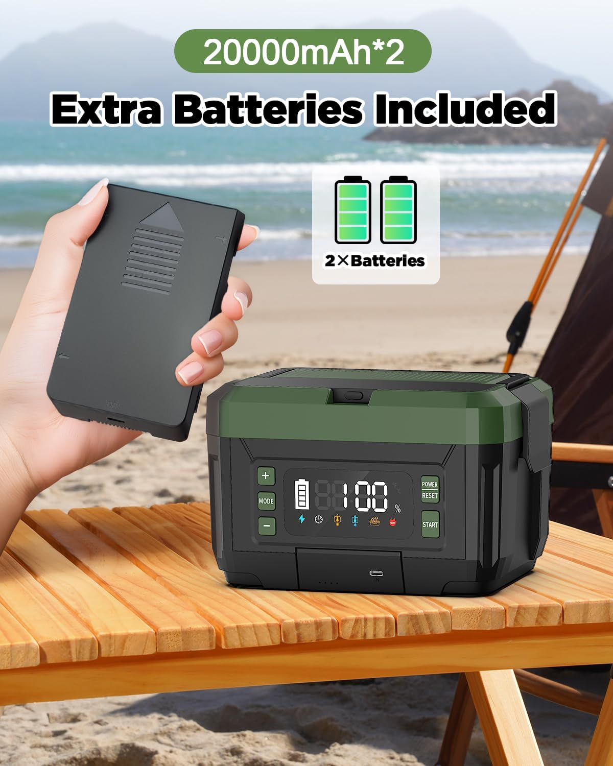 Cordless Electric Lunch Box for Adults – 1.2L Stainless Steel Self-Heating Lunch Box with Dual 20000mAh Removable Rechargeable Batteries, Portable Heated Food Warmer for Work, Travel & Office
