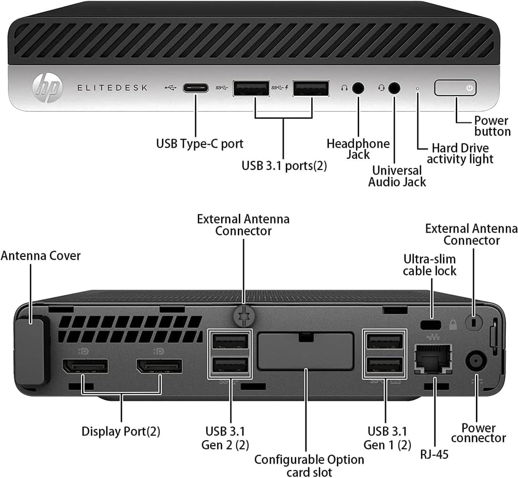 HP EliteDesk 800 G5 High-Performance Mini PC Desktop Compute, Core i7-9700T up to 4.8GHz, 16GB DDR4, 512GB SSD, Keyboard & Mouse, WiFi, Bluetooth, 4K Support, DP, Windows 11 Pro (Renewed)