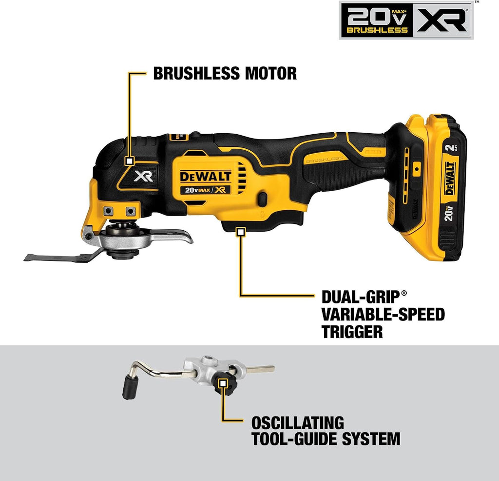 DEWALT 20V MAX Power Tools, 9 Cordless Tool Combo, Impact and Drill Driver, Oscillating Tool, Grinder,Circular and Reciprocating Saw,Right Angle Drill,Speaker,LED Light, 2 Batteries,Charger (DCK940D2)