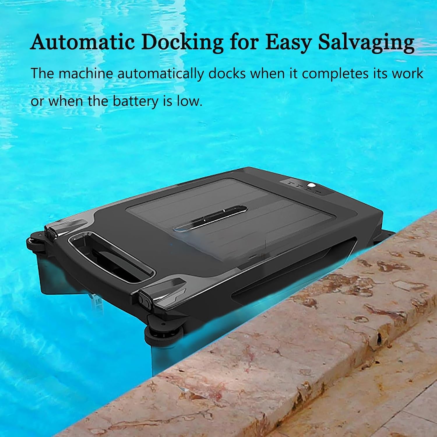 Solar Pool Skimmer, Pool Robot, Cordless Pools Vacuum, Pools Vacuum with Wall Climbing, Intelligent Route Planning, for All Types & Water Surface Cleaning
