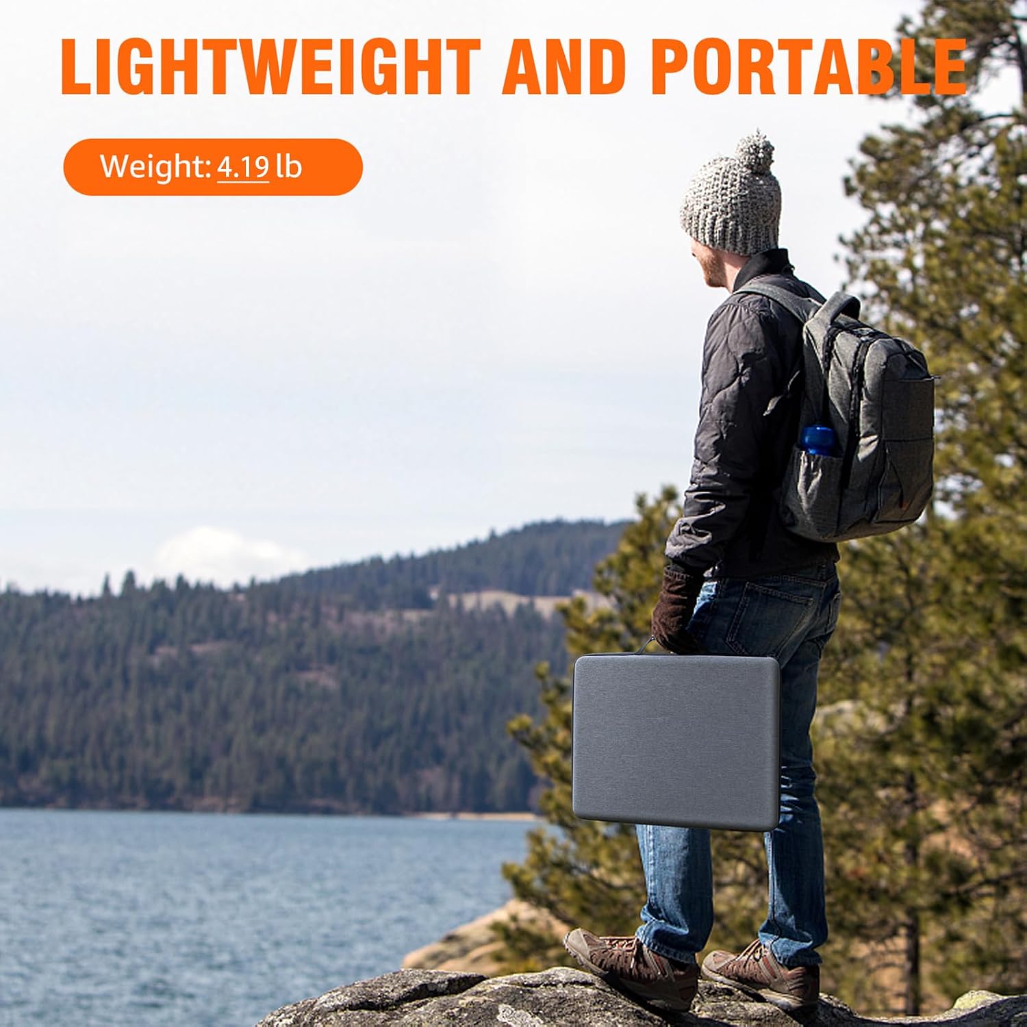 Portable Solar Power Station with Foldable Solar Panel 60W, 110V 300W AC Outlet Solar Power Pack Generator with Panels,100W Fast Charging USB C Power Bank for Camping Laptop Smart Devices RV Outdoor