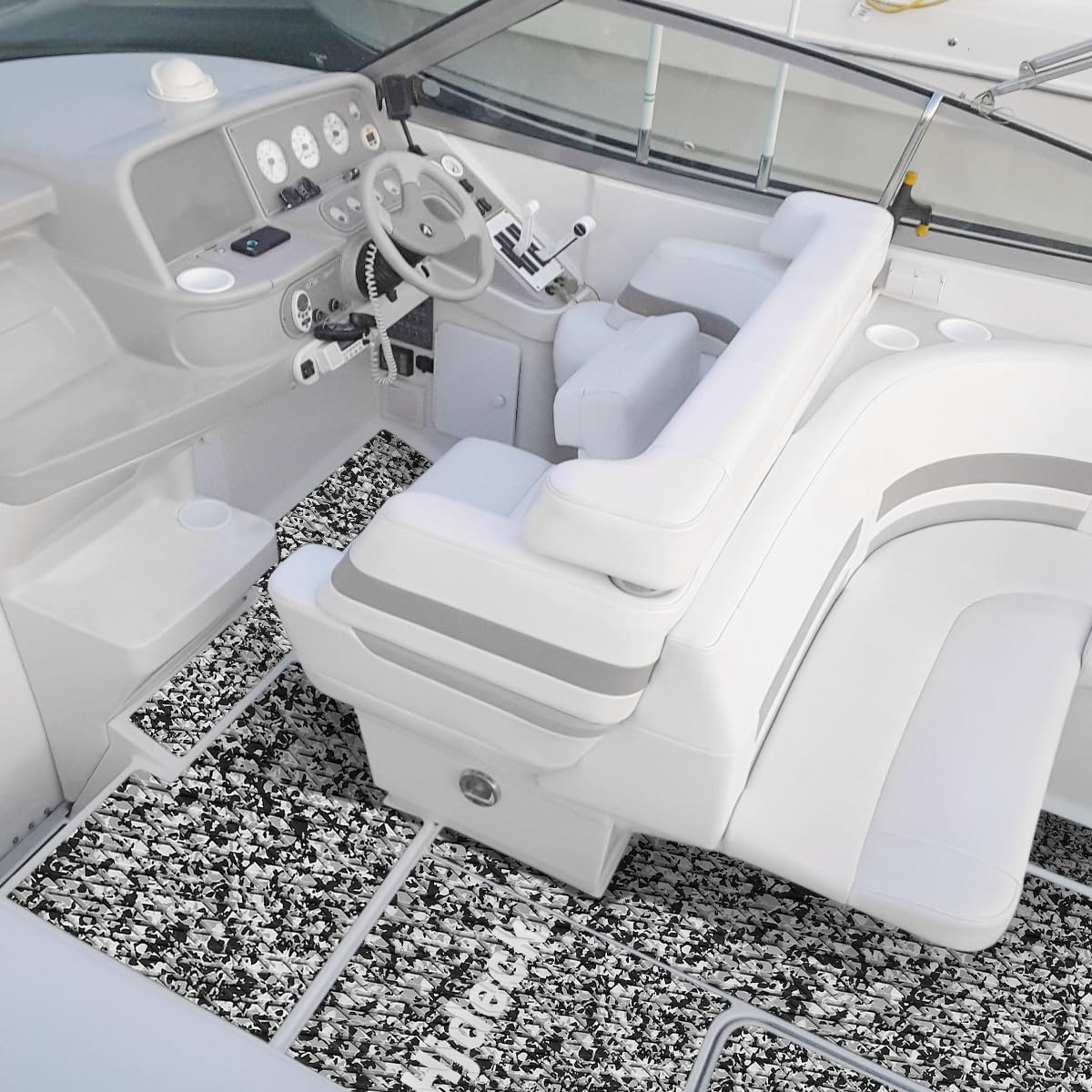 Hjdeck Boat Flooring EVA Foam Boat Decking Marine Carpet Non-Slip Decking Sheet Self-Adhesive Marine Flooring for Fishing Boat Kayak Yacht RV Swimming Pool Golf Cart 94.5'x23.6'/16.1'/11.8'
