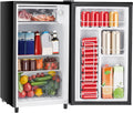 Sweetcrispy 3.2 Cu.Ft Mini Fridge with Freezer, 2 Door Small Refrigerator with Adjustable Thermostat Energy-efficient Low Noise, Compact Fridge for Bedroom, Office, Dorm, Black