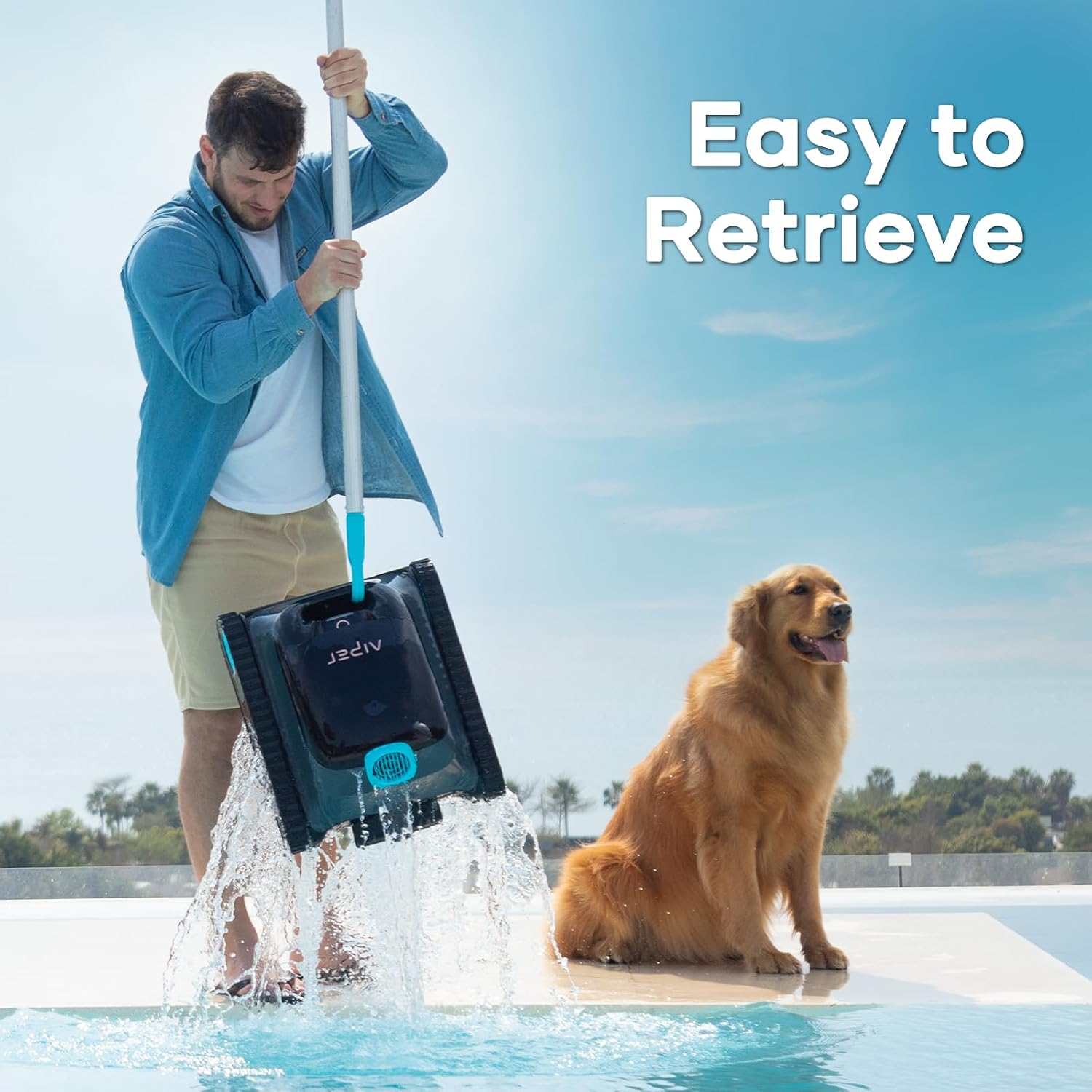 Aiper Scuba S1 Robotic Pool Cleaner, Wall & Waterline Cleaning, Cordless Pool Robot with 4 Modes, Smarter Navigation with High-Precision Sensors（Renewed）