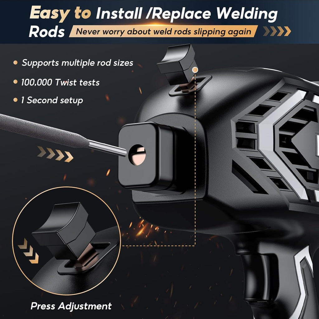 Portable Handheld Welding Machine - Digital Display & Memory Function, 120A 110V IGBT ARC Welder, Hot Start/Anti-Stick for 3/32'-1/8' Rods, Gift for Man (Grey)