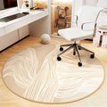 Round Office Chair Mat for Hardwood Floor Computer Gaming Rolling Chair Mat Floor Protector Mat Desk Rug Wood Tile Protection Mat for Office Home, Beige White, Diameter 56'
