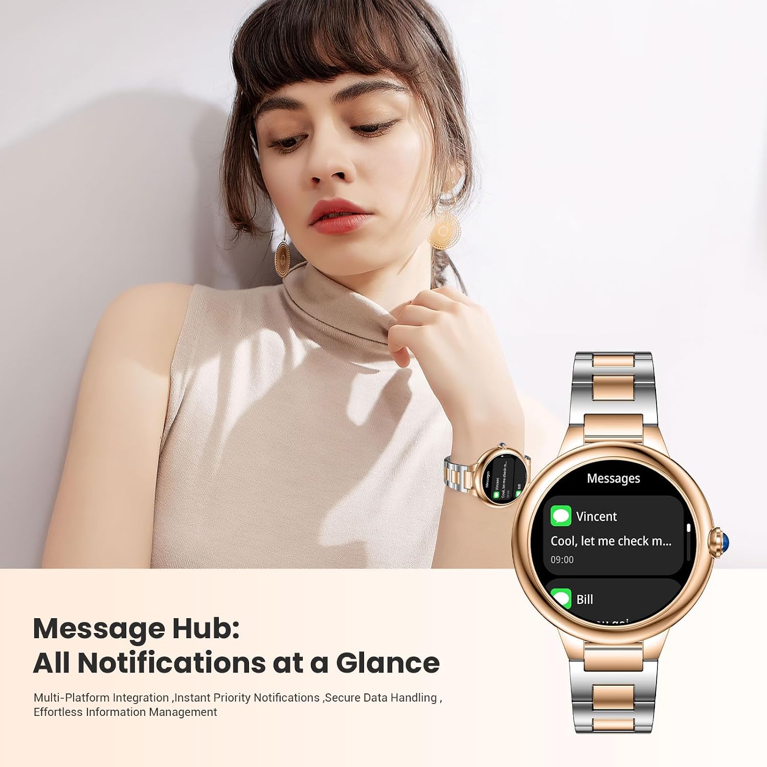 SOUYIE 2026 Luxury Smart Watch for Women, 1.19' AMOLED Display, DA GPT Smartwatch, Heart Rate, Sleep Monitor, 107 Sports Modes Fitness Tracker, Compatible with iOS & Android