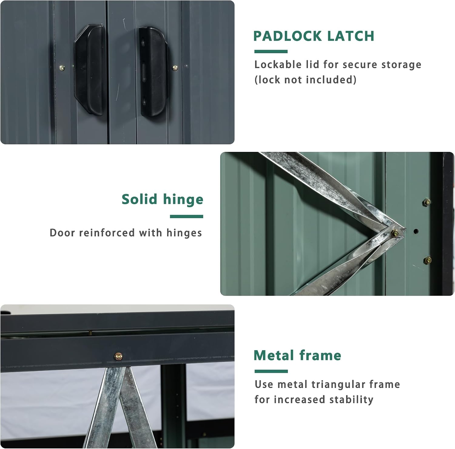 Outdoor Trash Can Storage Shed, Metal Trash Can Enclosure for 2 Trash Cans, Garbage Can Holders for Outside, Garbage Bin Storage Shed for Garden Yard Lawn (5.3 FT, Dark Gray)