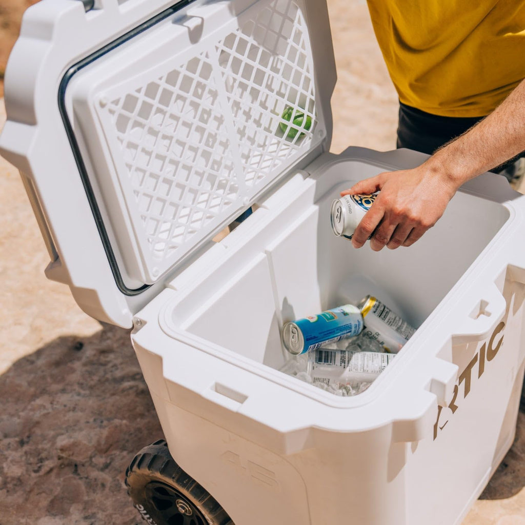RTIC 45 QT Wheeled Ultra-Tough Cooler Hard Insulated Portable Ice Chest Box for Beach, Drink, Beverage, Camping, Picnic, Fishing, Boat, Barbecue, Rotomolded Construction