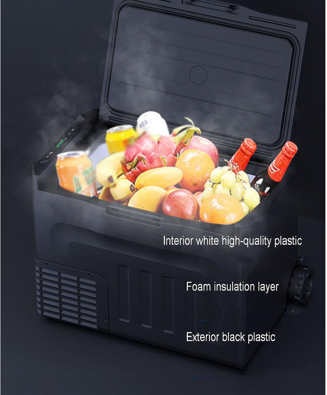 Car Refrigerator 12V/24V Portable Freezer Fridge220V Electric Compressor Cooler for Christmas's Day Gift, Skincare, Beverage, Food, Home, Office and Car,35L