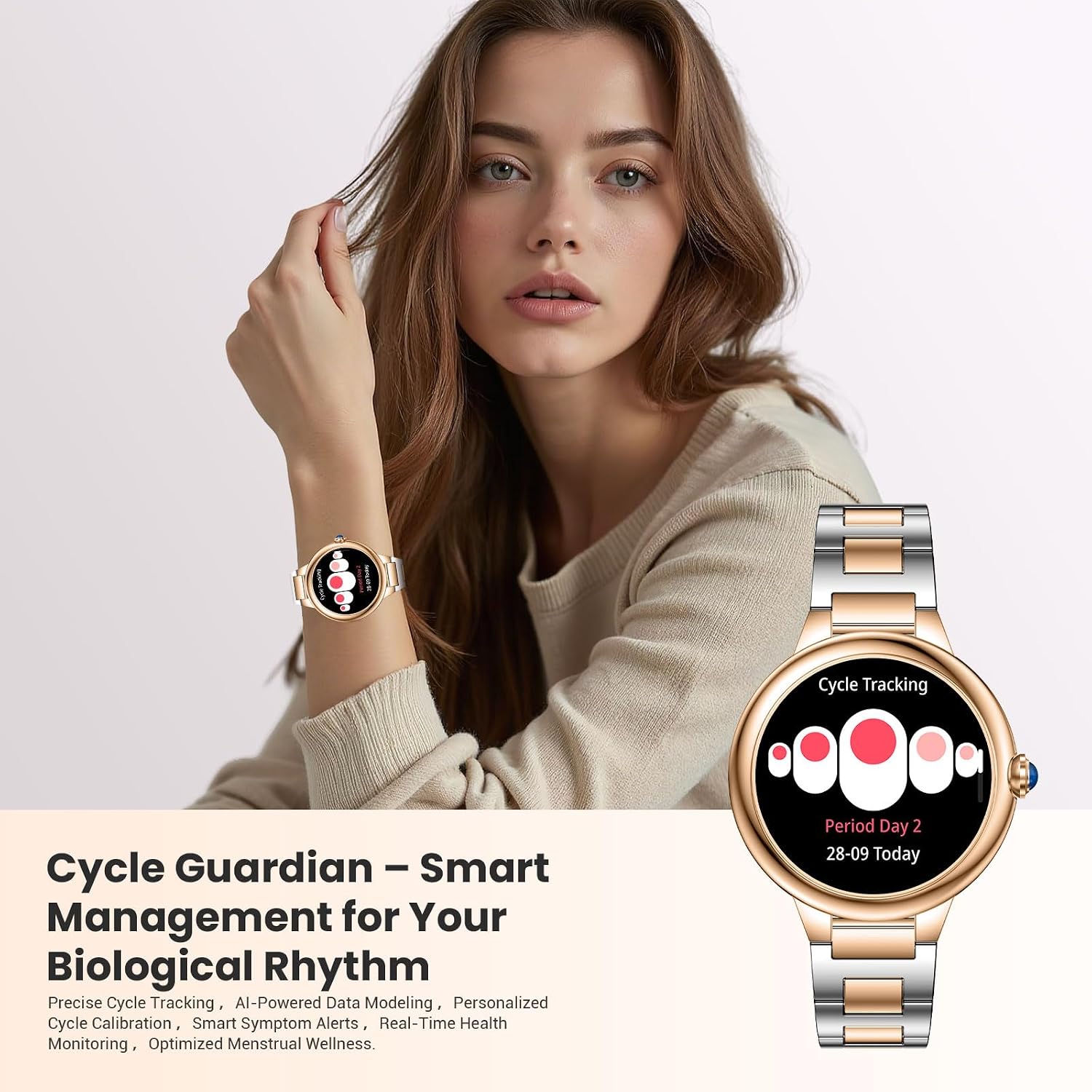 SOUYIE 2026 Luxury Smart Watch for Women, 1.19' AMOLED Display, DA GPT Smartwatch, Heart Rate, Sleep Monitor, 107 Sports Modes Fitness Tracker, Compatible with iOS & Android
