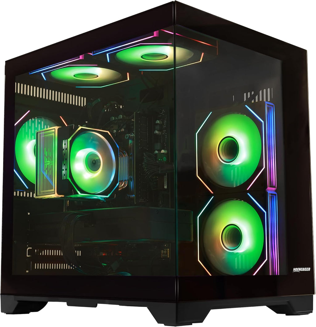 Prebuilt Gaming Pc Desktop Computer, Intel Core i5-14400F 10-Core, GeForce RTX 5060 8GB, 16GB DDR4 RAM, 1TB PCIe SSD, WiFi Bluetooth, Windows 11, Black Gaming Tower PC