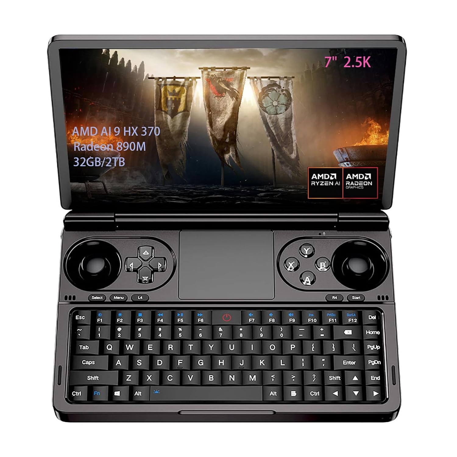 GPD WIN Mini 2025 Handheld Game Console, 7' Touchscreen Gaming PC Mini Laptop Gamepad UMPC Win11 [AMD Ryzen AI 9 HX 370 32GB RAM/2TB M.2 NVMe SSD]