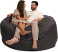 ULTIMATE SACK 6000 6-Foot Bean Bag Chair, Grey Suede Cover – Oversized Foam Lounger, Floor Seat, Small Sofa, or Couch Bed for Living Area, Gaming Room, or Reading Lounge