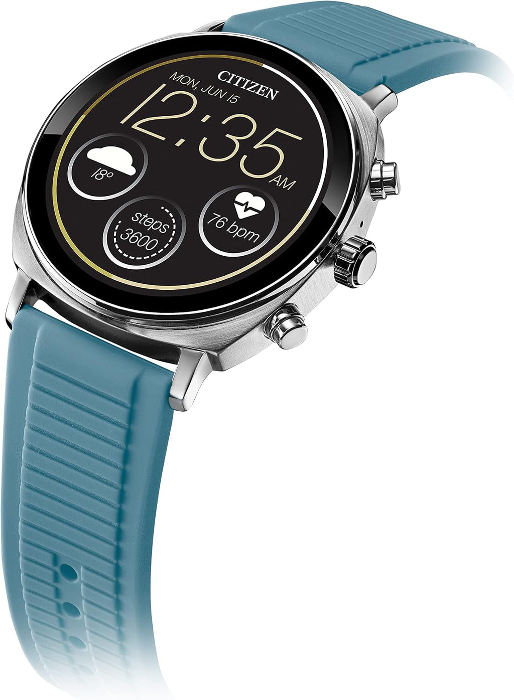 Citizen CZ Smart PQ2 41MM Unisex Smartwatch with YouQ App with IBM Watson® AI and NASA Research, Wear OS by Google, HR, GPS, Fitness Tracker, Amazon Alexa™, iPhone Android Compatible, IPX6 Rating