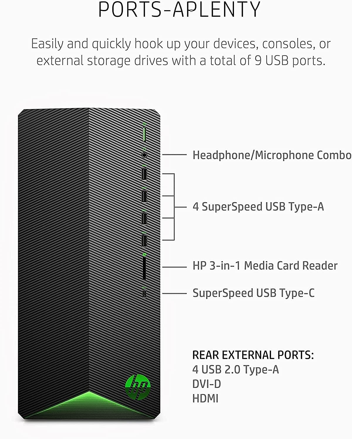 HP 2022 Pavilion Gaming Desktop TG01 Gaming Desktop, Intel Core i5-10400F Processor, NVIDIA GeForce RTX 3060, 9 Ports, HDMI, Wireless-AC, Bluetooth, Windows 11 Home (16GB RAM | 1TB SSD)