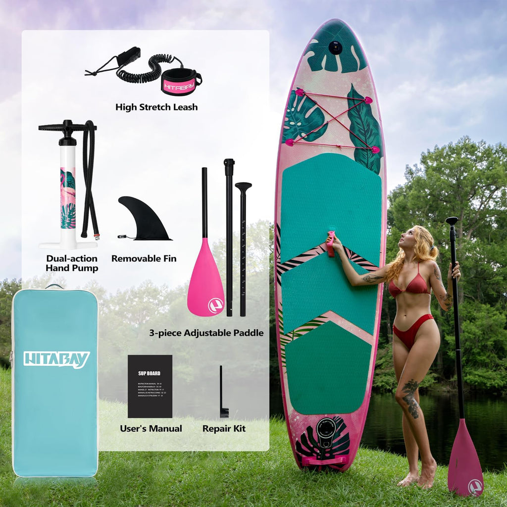 Inflatable Stand Up Paddle Board 10'6' All-Around SUP Kit - Lightweight (16 lbs), Stable & Durable, Camera Mount & Complete Accessories - SUP Board for Beginners & All Skill Levels