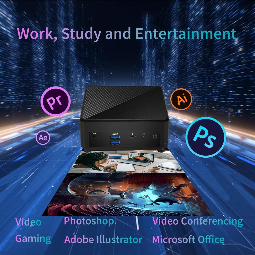 msi Cubi 5 Professional Mini PC, 12th Gen Intel i5-1235U Processor, 16GB RAM, 1TB SSD, Wi-Fi 6, Windows 11 Pro, Support 4K@60Hz Display, Seamless Multitasking at Work/Home