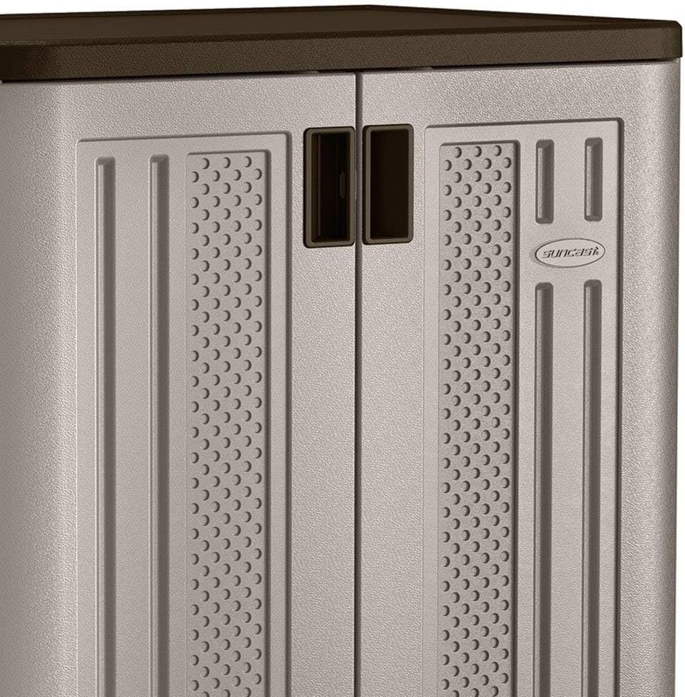 Suncast 3 Pack 9 Cu. Ft. Base Storage Cabinet, Resin Garage Organizer, Platinum Metallic/Slate