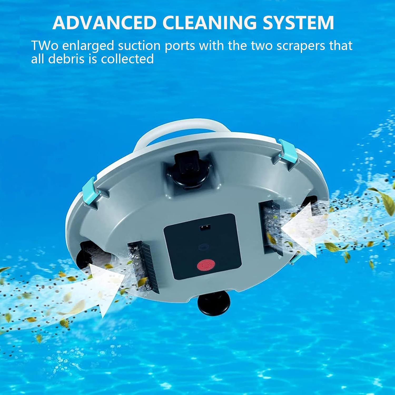 Automatic Cordless Pool Cleaners, Pool Vacuum Cleaner, Cordless Robotic Pool Cleaning with Strong Suction and Two Motors, for Above Ground & In-Ground Pools,220V