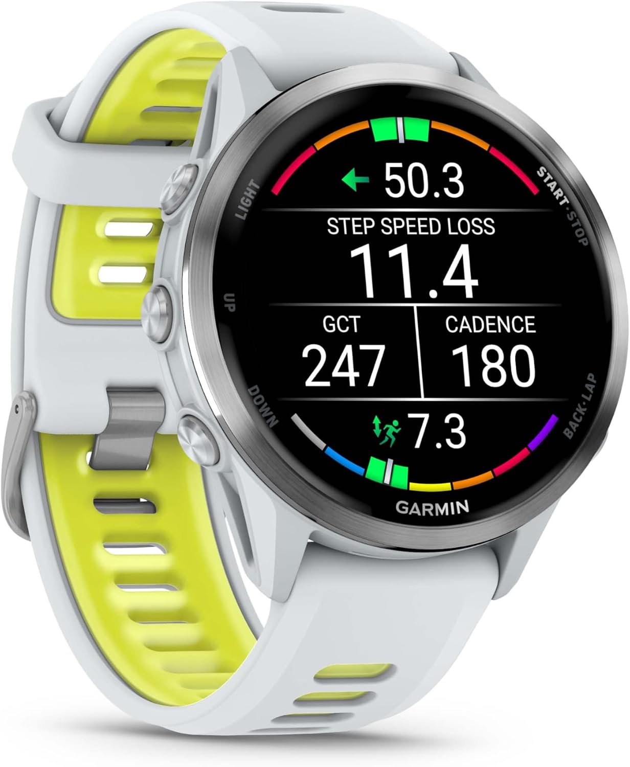 Garmin Forerunner 955, GPS Running Smartwatch, Tailored to Triathletes, Long-Lasting Battery, Whitestone with Wearable4U White Earbuds Bundle