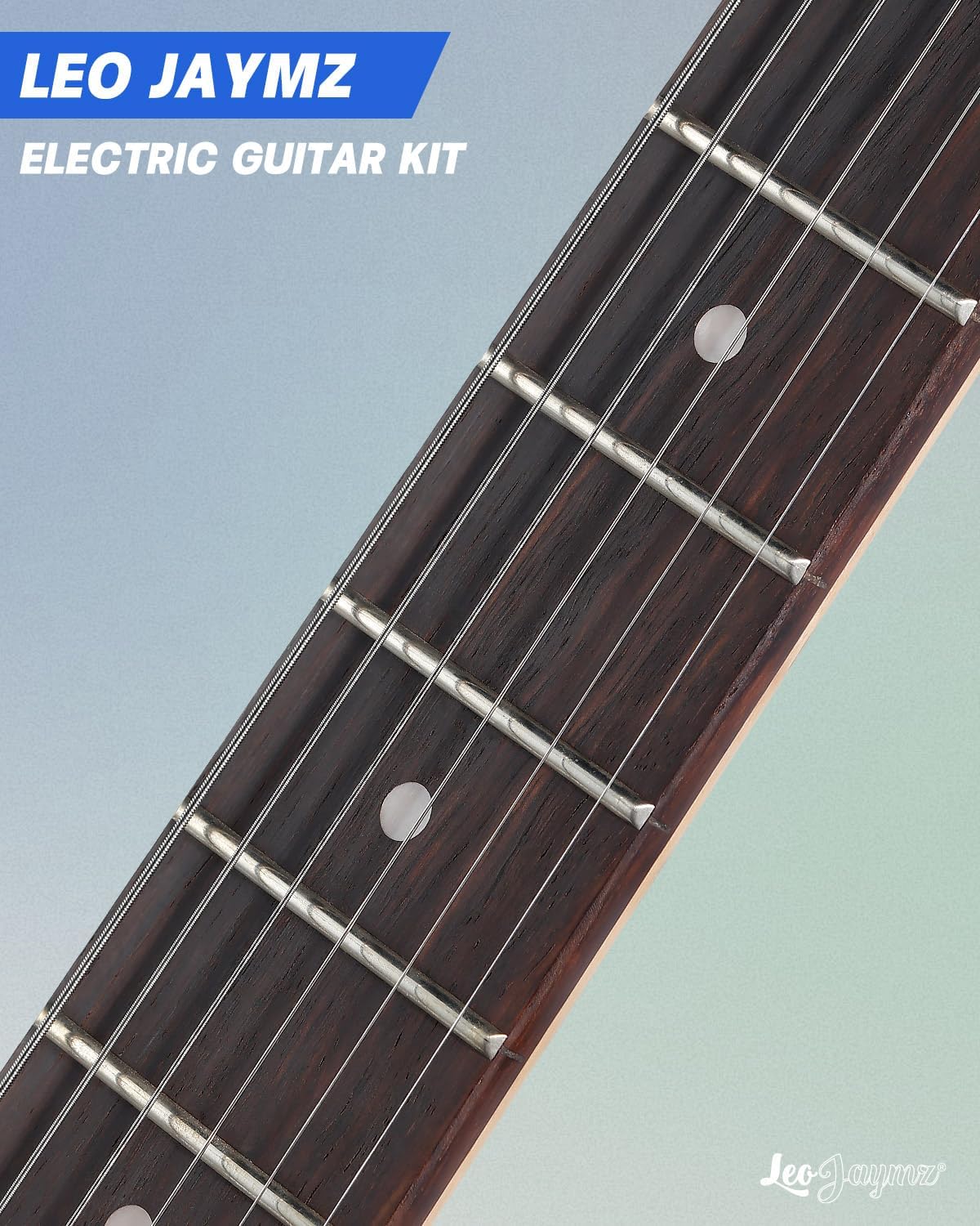 Leo Jaymz 39' Full Size ST Style Electric Guitar Starter Kit with SSH Pickup, 5W Portable Amp, Tuner, Gig Bag, Strap & Accessories (Blue Ocean 5W)
