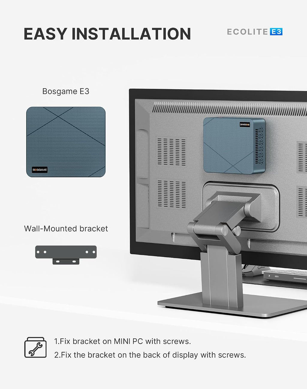BOSGAME Mini PC N95, Intel 12th Mini Computers| 16GB DDR4 RAM| 512GB M.2 2280 SSD| 4K 60HZ Triple Displays by Dual HDMI+Type-C, 6W TDP Quiet Mini PC, WIFI5, BT 5.0 Office