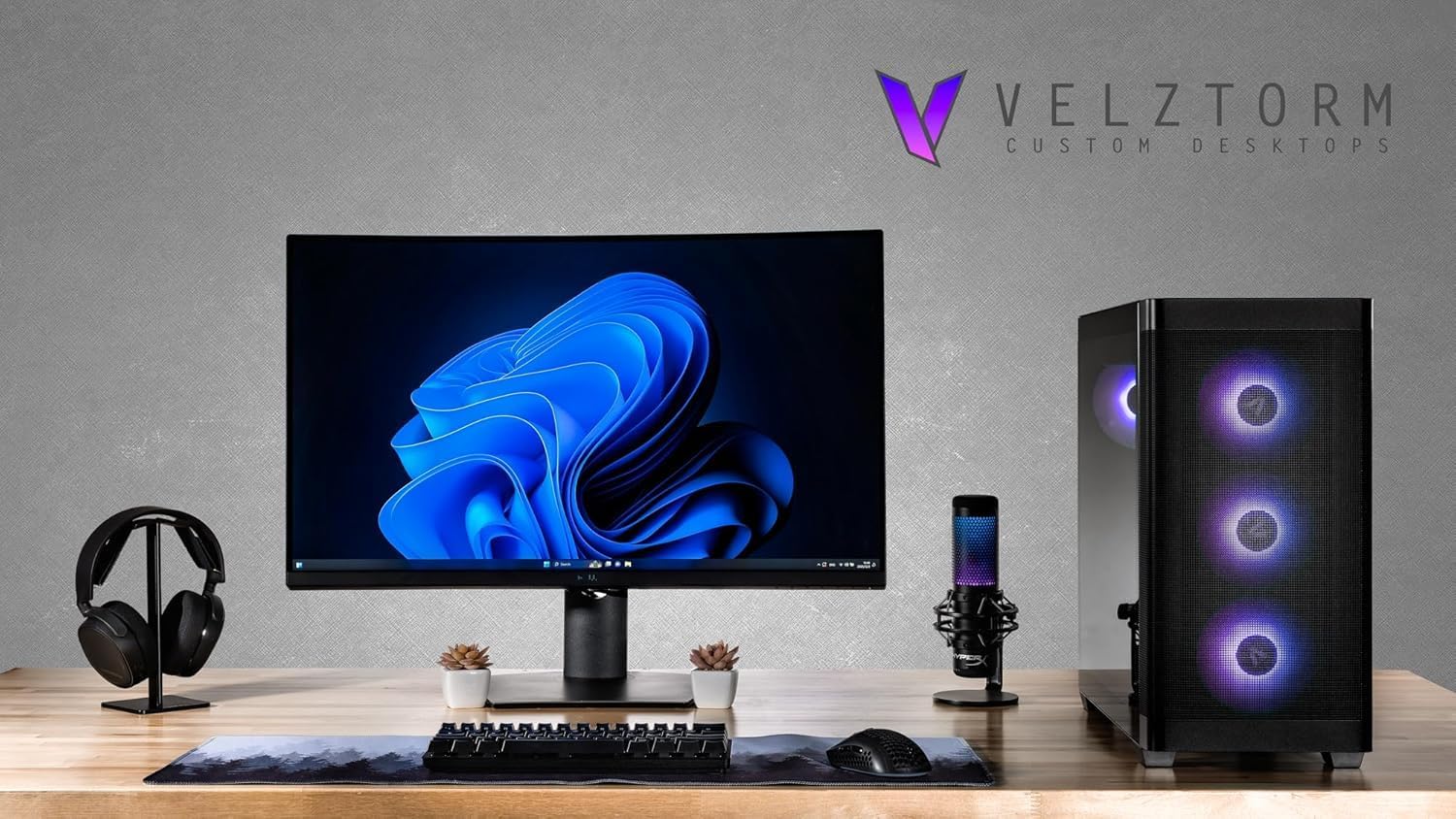 Velztorm Pilum Gaming Desktop PC (AMD Ryzen 7 5700X, GeForce RTX 5060, 16GB DDR4, 1TB PCIe SSD, 120mm AIO, 750W PSU, RJ-45, 1 Display Port, HDMI, Win 11 Home)