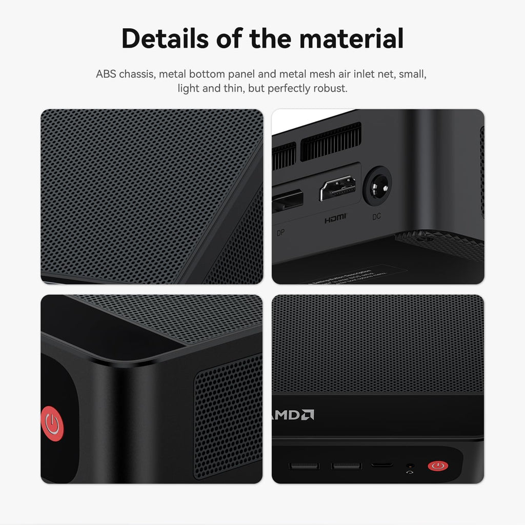 Beelink SER5 MAX Mini PC, AMD Ryzen 7 7735HS(6nm, 8C/16T) up to 4.75GHz, 24GB LPDDR5 RAM 500GB PCIe 4.0 SSD, Micro PC 4K@60Hz Triple Display, Office Mini Desktop Computer WiFi6/BT5.4/2.5G LAN