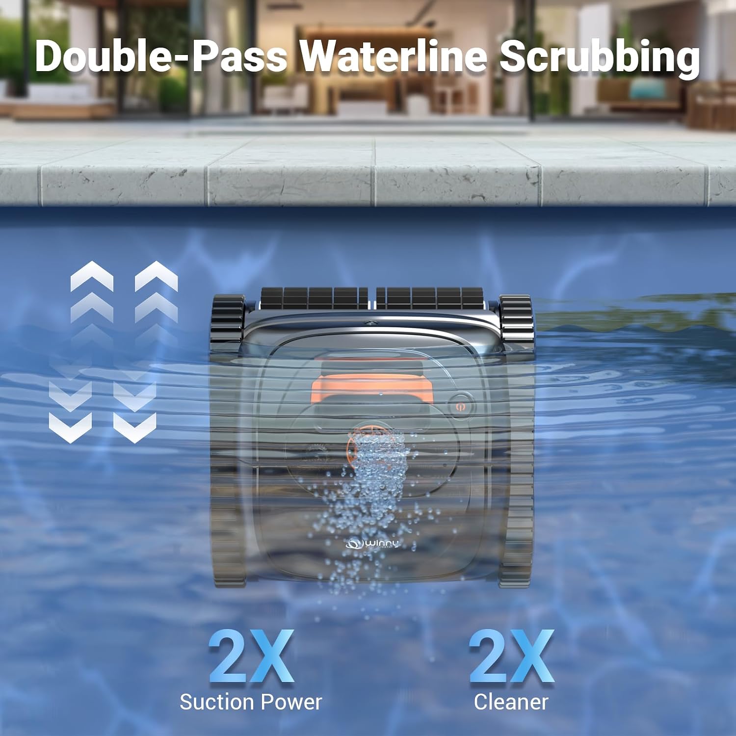 Pool Vacuum for Inground Pools, 4-in-1 Cordless Robotic Pool Cleaner for Above Ground Pools,Triple-Motors,Wall & Waterline Cleaning, App Support, OTA Upgrade up to 1,614 Sq.ft