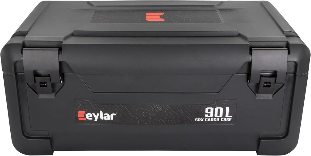 SRX-90 Overlanding Cargo Case – 90L Waterproof Storage Box for Camping, Off-Road & Truck Bed Gear – Heavy-Duty Lockable Storage with Gas Strut Lid, Stackable Design & Interior Organizer Tray (Black)
