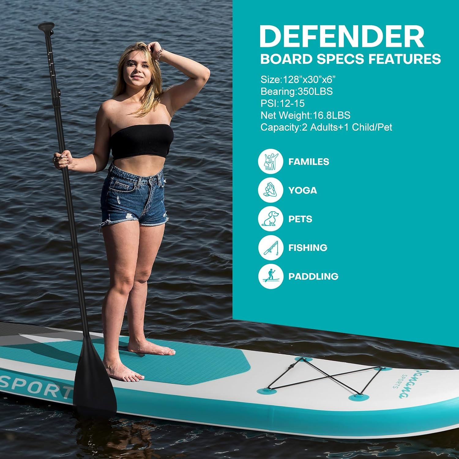 Panana Inflatable Stand Up Paddle Board, 10' SUP Paddleboard Kayak, Blow Up Paddle Boards for Adults Youth with Accessories Kit Anti-Slip EVA Deck