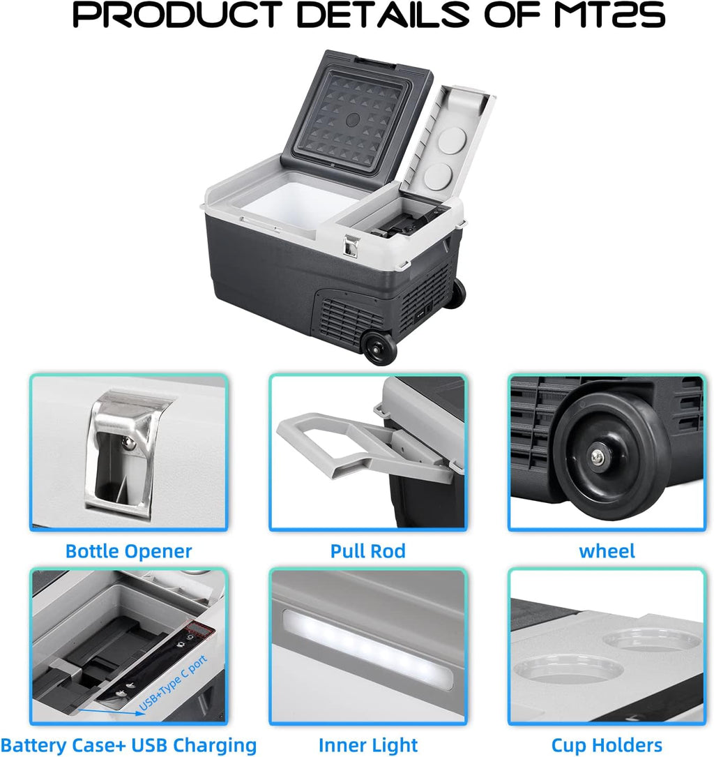 Alpicool MT25 Portable Fridge 12 Volt Car Refrigerator 24 Quart Freezer for Fishing, Camping, RV, Truck, Boat-12/24V DC
