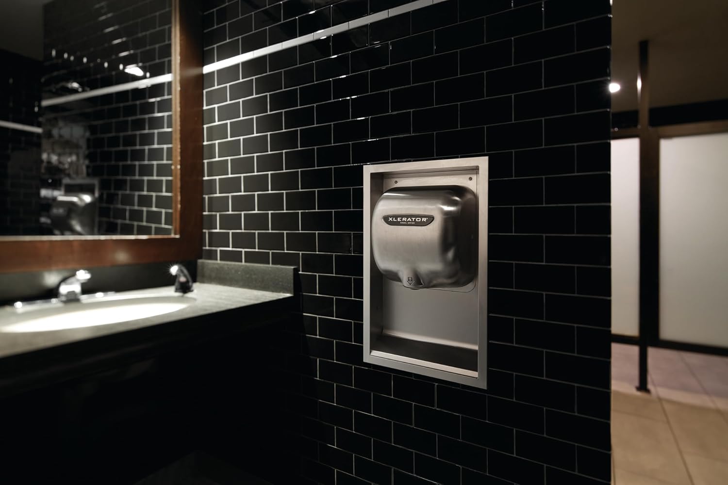 XLERATOR XL-SB Automatic High Speed Hand Dryer with Brushed Stainless Steel Cover and 1.1 Noise Reduction Nozzle, 12.5 A, 110/120 V