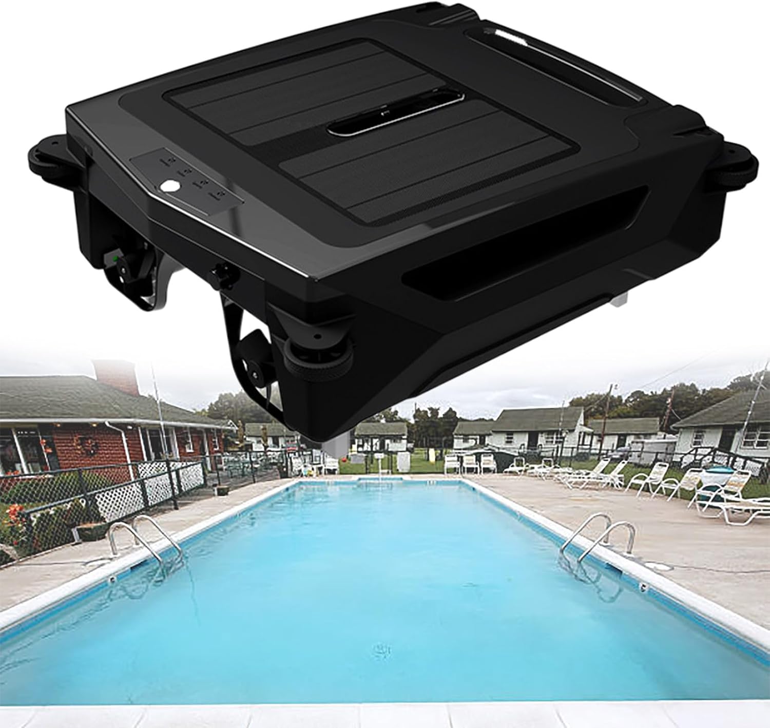 Pool Cleaner Robot with Solar and Rechargeable Dual Mode, Cordless Robotic Pool Cleaner, Smart Pool Skimmer Basket, with Auto-Escape and Auto-Turn