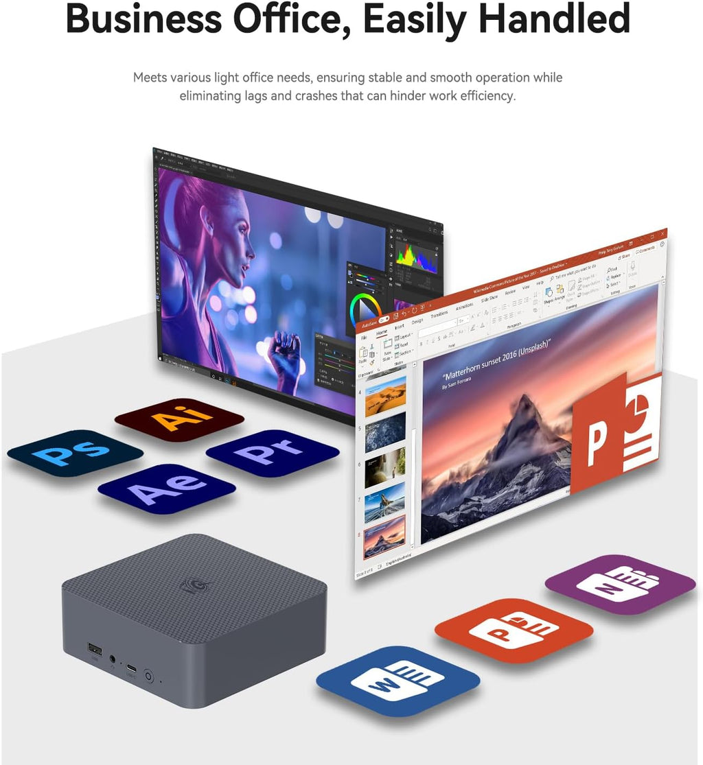 Beelink EQI12 Mini PC W11 Pro, i5-1235U(10C/12T up to 4.4 GHz), 16GB DDR4 500G NVME SSD with UHD Graphics Built in PSU WiFi 6/BT5.2/Dual Display Mini PC Computer