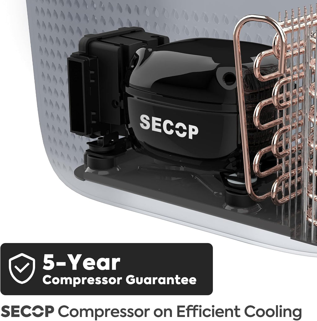 ICECO GO20 Dual Zone 12 Volt Refrigerator, 21Qt/20L Portable Freezer powered by SECOP, APP Control 0℉-50℉ 12/24VDC&110-240VAC, Electric Cooler for Home&Outdoor, with Upgrade DC Cord x 2