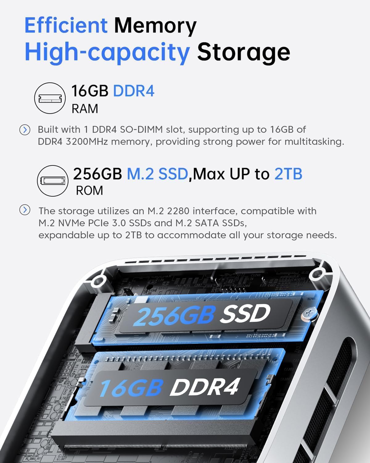 ACEMAGIC V1 Mini PC,16GB DDR4 RAM 256GB SSD Mini Computers, Twin Lake N150(Beat N97/N95) Small Desktop PC, 4K Dual Display/HDMI/WiFi/BT/LAN for Home/Office