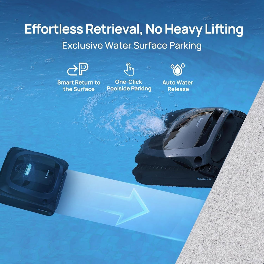 Beatbot AquaSense 2 Cordless Robotic Pool Vacuum Cleaner with Charging Dock Station - Smart Surface Parking, Double-Pass Waterline Scrubbing, Cleans Floor, Walls, and Waterline up to 3,230 sq.ft Pools