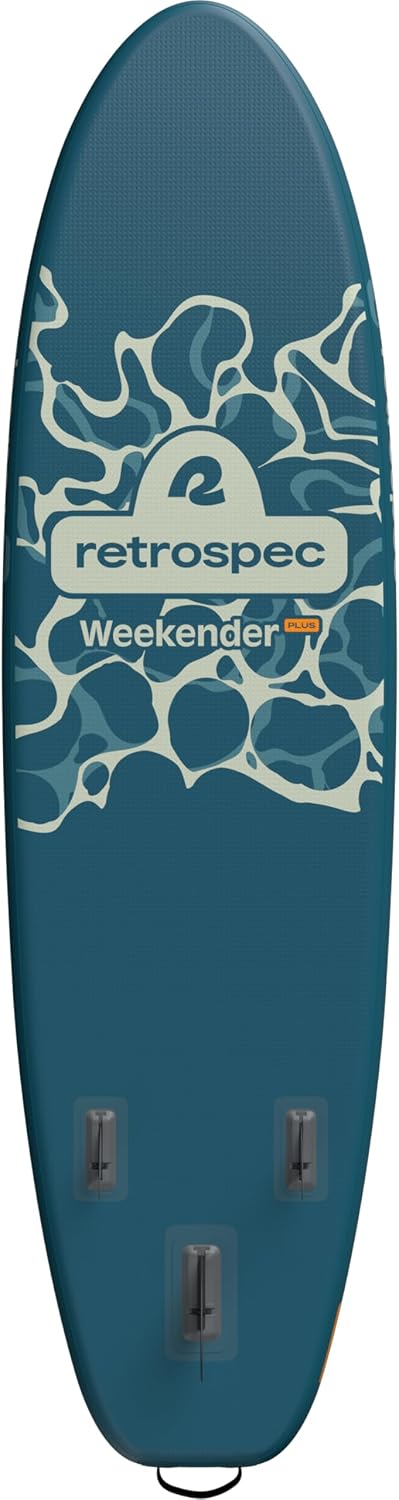 Retrospec Weekender Plus 10' Inflatable Stand Up Paddleboard Double Layer PVC iSUP Bundle w/Carrying case, 3 Piece Adjustable Aluminum Paddle, 3 Removable fins, Pump, and Cell Phone case